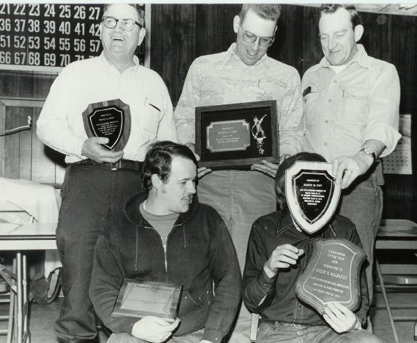 1978 Award Winners.  1st Row:  Larry Sherrow and Ed Holbrook, 2nd Row:  Harry Keith, Rich Terry, and Harvey Poff.