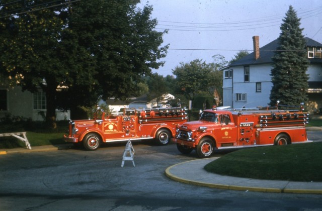 Engine 21-2 and Engine 21-4 staged on North 4th Street during Carnival.