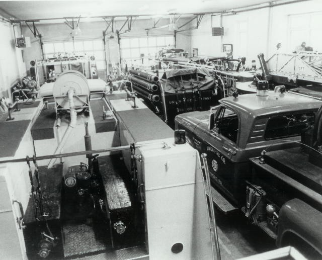 The apparatus stacked in engine bay that is now the current Tanker bay.