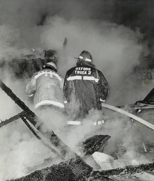 Captain John Obenchain leads his crew at a barn fire.