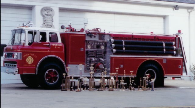 Engine 21-4 in 1993 with all of it's winnings over the 16 years of service to the Union Fire Company No. 1
