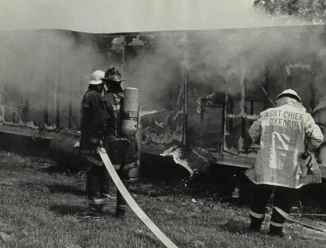 Working at a mobile home fire.