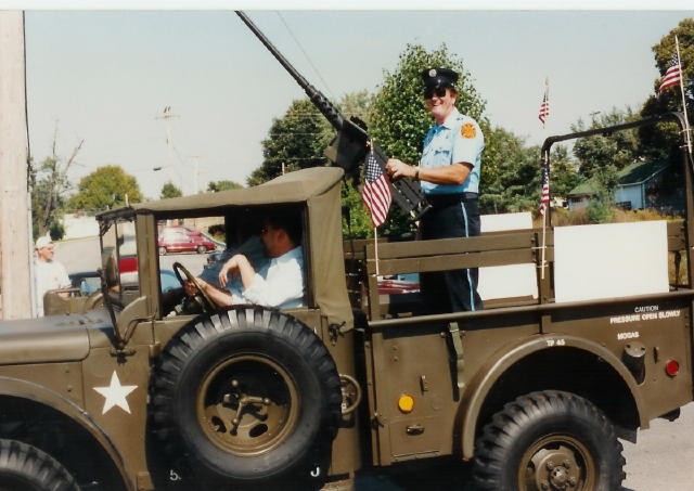 President Frank Moroney posing during the 125th Anniversary Parade in 1996.