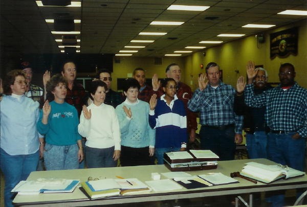 (L-R) Janet Wagner, Jim Anderson, Sharon Goldie, Frank Moroney, Jane Brown, Chuck Deaver, Yvonne Evosirch, Marty Wilson, Linda Dutton, Glenn Teeter, Jim Prettyman, Paul Alexander, Ron Griffin