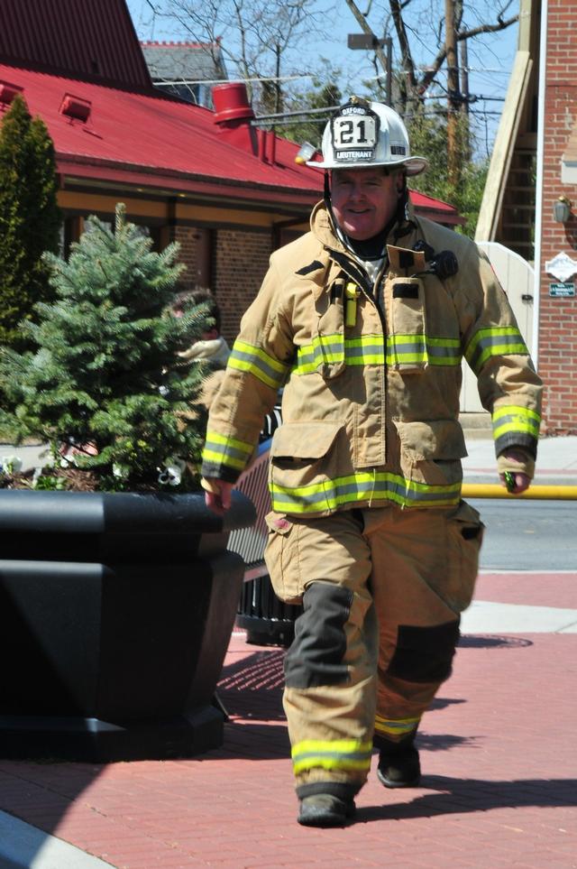 Lieutenant John Poole at the Third Street fire.