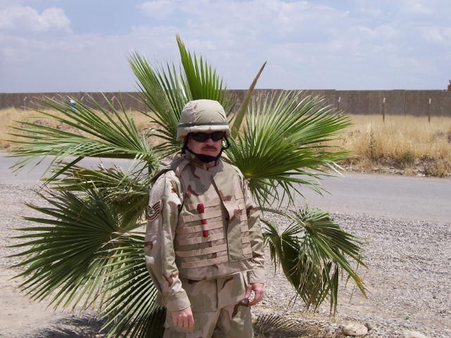 Firefighter Bob Stewart in Iraq.